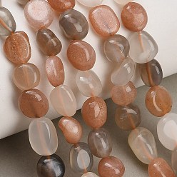 Multi-Moonstone Natural Multi-Moonstone Beads Strands, Nuggets, Tumbled Stone, 8~18x8~10x4~8mm, Hole: 1mm, about 40pcs/strand, 15.35''(39cm)
