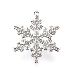 Stainless Steel Color Tarnish Resistant 304 Stainless Steel Pendant Rhinestone Settings, Snowflake, Stainless Steel Color, 36x30x1.5mm, Hole: 1mm, Fit For 1mm Rhinestone