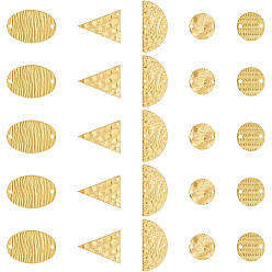 Без Покрытия 50шт 5 стиль латунные соединительные подвески, разнообразные, сырой (без покрытия), 12.5~20.5x13~24.5x0.6~1.2 мм, отверстие : 1~1.8 мм, 10 шт / стиль