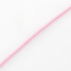 Pink Elastic Round Jewelry Beading Cords Nylon Threads, Pink, 1.2mm, about 50yards/roll(150 feet/roll)