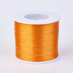 Оранжевый Плоская эластичная кристаллическая струна, эластичная нить для бисера, для изготовления эластичного браслета, оранжевые, 0.7 мм, около 546.8 ярдов (500 м) / рулон