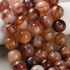 Красный Кварц Натуральный гематоидный кварц / нитки из железистого кварца, круглые, сгладить, 16 мм, отверстие : 1.2 мм, около 23 шт / нитка, 14.88 дюйм (37.8 см)