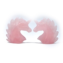 Розовый Кварц Резные фигурки исцеляющих единорогов из натурального розового кварца, Украшения из камня с энергией Рейки, 50x20x50 мм