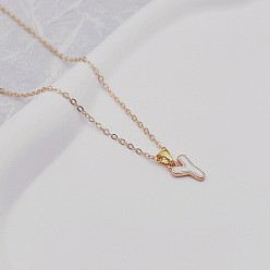 Letter Y Ожерелья с подвесками из сплава и белой эмали, золотые, Письмо Y, 17.72 дюйм (45 см)