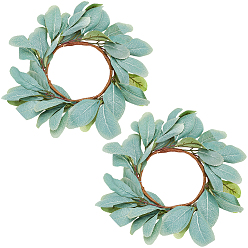 Средний Аквамарин 2шт. искусственные кольца для свечей из ткани, подсвечник, средний аквамарин, 340x300x95 мм