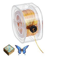 Golden 50M Flat Aluminum Wire, for DIY Craft, Golden, 1x0.5mm, about 164.04 Feet(50m)/pc