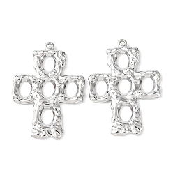 Нержавеющая Сталь Цвет 304 подвески из нержавеющей стали, амулеты с выемкой в виде креста, не тускнеет, цвет нержавеющей стали, 39.5x28x2.5 мм, отверстие : 1.8 мм