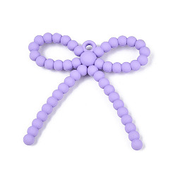 Лиловый Непрозрачной акриловые большие подвески, бантом, сирень, 58~59x59~59.5x8.1 мм, отверстие : 3.1 мм