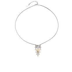 Golden & Stainless Steel Color Duo Tone 304 Stainless Steel Heart Pendant Necklaces for Women, Golden & Stainless Steel Color, 17.72 inch(45cm)