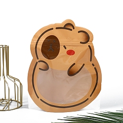 Other Animal Мультяшные животные печенье домашние животные пакеты с застежкой-молнией, многоразовые упаковочные пакеты, верхнего уплотнения, самоклеящиеся пакеты для подарков-конфет, форма капибары, 26x18 см