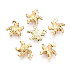 Настоящее золото 18K 304 подвески-звезды из нержавеющей стали, ионное покрытие (ip), реальный 18 k позолоченный, 12.5x11.5x3.5 мм, отверстие : 1 мм