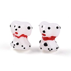 Белый Эмалевые бусины ручной работы в технике лэмпворк, собака, белые, 17.5~18x14~14.5x12~13.5 мм, отверстие : 1 мм
