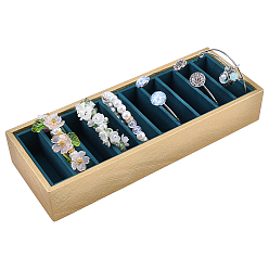 Прусский Синий 10 Органайзер для браслетов из искусственной кожи с сеткой, подносы для демонстрации, бархатом внутри, прямоугольные, берлинская лазурь, 24x9x4 см