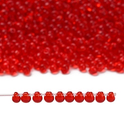 (DP140) Transparent Red Orange Миюки 3.4мм капельные бусины, японский бисер, прозрачные цвета, (dp140) прозрачный красный оранжевый, 3.4x3 мм, отверстие : 0.65 мм, Около 180 шт / 10 г