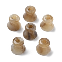 Светло-коричневый Двухцветные акриловые бусины, бусы из искусственного камня, колонка, загар, 17.5x16.5 мм, отверстия: 5 мм и 12.5 мм.