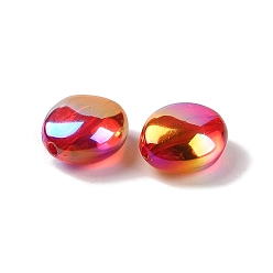 Red Acrylic Beads, Imitation Baroque Pearl Style, Oval, Red, 11x9.5x6mm, Hole: 1.3mm