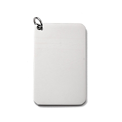 Нержавеющая Сталь Цвет 304 подвески из нержавеющей стали, штамповка пустой метки, прямоугольные, цвет нержавеющей стали, 50x30x1.5 мм, отверстие : 5.5 мм