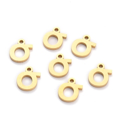 Letter S 304 подвески из нержавеющей стали, матовый стиль, греческий алфавит, золото, letter.s, letter.s: 10x9x1.5 мм, отверстие : 1.5 мм