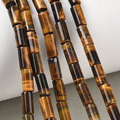 Tiger Eye Natural Tiger Eye Beads Strands, Column, 8x4mm, Hole: 1mm, about 49pcs/strand, 15.35''(39cm)