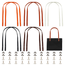 (52) Непрозрачная лаванда 10шт 5 цвета pu кожаный плечевой ремень, с заклепкой из сплава, разноцветные, 2 шт / цвет