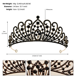 Реактивный Самолет Обручи для волос из сплава со стразами для женщин и девочек, черный свадебный венец, струя, 135~140 мм