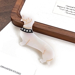 Розовый Заколки для волос с когтями из ацетата целлюлозы (смола), со стразами, собака, аксессуары для волос для женщин и девочек, туманная роза, 79x44 мм