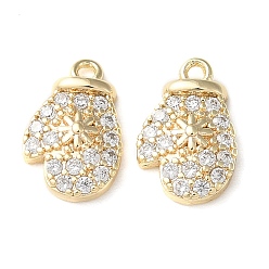 Plaqué 18K Or Véritable Micro cuivres ouvrent charmes de zircons, charmes de gants, sans cadmium et sans nickel et sans plomb, réel 18 k plaqué or, 11x7x2.5mm, Trou: 1mm