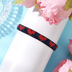 Красный Браслеты из стеклянного бисера ручной работы для женщин, сердце, с настоящими 18k позолоченными 304 подвесками-крестиками из нержавеющей стали, красные, 7-1/8 дюйм (18.1 см)