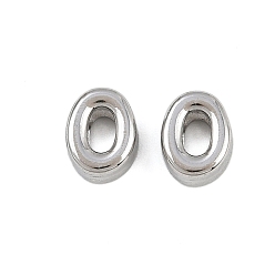 Letter O 304 прелести нержавеющей стали, буквы, Письмо O, 7.5x5.5x3.5 мм, отверстие : 1.8 мм