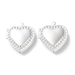 Серебро Стойки обшивки латунь медальона подвески, долговечный, без свинца и без кадмия, сердце, серебряные, 24x21x6 мм, отверстие : 1.5 мм, внутренний диаметр: 13x14 мм