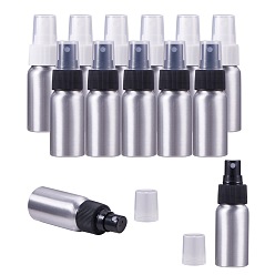 Blanco Botellas de spray de aluminio recargables, rociador de salón de peluquería, botella de agua pulverizada, Platino, blanco, 104x32 mm, capacidad: 30 ml (1.01 fl. oz)