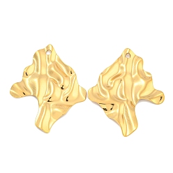 Настоящее золото 18K Ионное покрытие (ip) 304 большие подвески из нержавеющей стали, подвеска в виде неправильного ромба, реальный 18 k позолоченный, 50x40x3 мм, отверстие : 3 мм