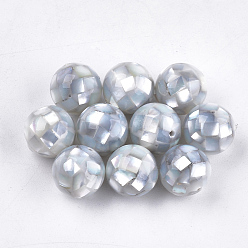 Grau Harz perlen, mit Shell, Runde, Grau, 12 mm, Bohrung: 1 mm