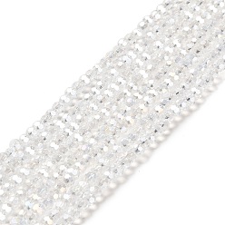 Прозрачный Прозрачные стеклянные бусины, 32 граней, с покрытием AB цвета, круглые, прозрачные, 3.5x3 мм, отверстие : 1 мм, около 163~166 шт / нитка, 50~51 см