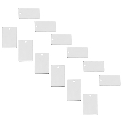 Stainless Steel Color 304 Stainless Steel Pendants, Rectangle, Stamping Blank Tag, Stainless Steel Color, 30x20x1mm, Hole: 2.5mm, 30pcs/box