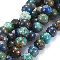Chrysocolla Natural Chrysocolla Beads Strands, Round, 12mm, Hole: 1mm, about 33pcs/strand, 15.3~15.7 inch(39~40cm)
