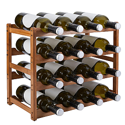 Pérou Étagère de rangement pour bouteilles de vin en bambou à plusieurs niveaux, Pérou, 4mm