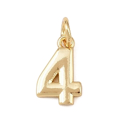 Настоящее золото 18K Латунь прелести, число, долговечный, без кадмия и без свинца, стойки покрытие, с целью перехода в кольце, реальный 18 k позолоченный, 12x7.5x1.5 мм, отверстие : 3.4 мм