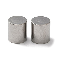 Нержавеющая Сталь Цвет Не тускнеют 304 наконечники из нержавеющей стали для шнурков, шнурки на голове, колонка, цвет нержавеющей стали, 9x10 мм, отверстие : 8 мм