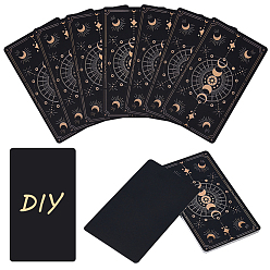 Черный 100 шт. прямоугольные бумажные карты Таро, фаза луны, чёрные, 70x120x0.3 мм