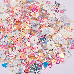 Разноцветный Лазерный блестящий блеск для ногтей, маникюрные блестки, diy sparkly paillette советы ногтей, разнообразные, красочный, 1~8x1~8x0.3~0.7 мм