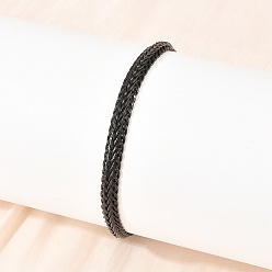 Черный 304 браслеты-цепочки из нержавеющей стали для женщин и мужчин, ионное покрытие (ip), долговечный, чёрные, 8.86 дюйм (22.5 см)