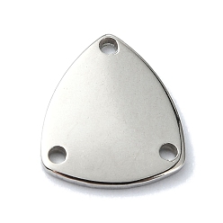 Нержавеющая Сталь Цвет Не тускнеет 201 многожильные звенья из нержавеющей стали, треугольные, цвет нержавеющей стали, 13x11x1 мм, отверстие : 1.2 мм