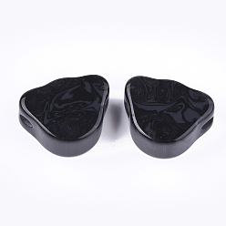 Black Resin Beads, Imitation Gemstone, Black, 17.5x22.5x10~10.5mm, Hole: 3.5mm
