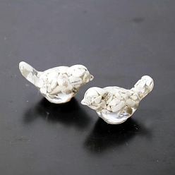 Говлит Фигурки птиц из смолы, с натуральными говлитовыми чипсами внутри статуй для украшения домашнего офиса, 44x22x25 мм