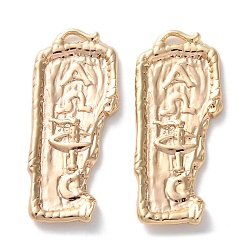Настоящее золото 18K Латунные подвески, без кадмия, без никеля и без свинца, прямоугольник амулеты, реальный 18 k позолоченный, 34.5x14.5x2 мм, отверстие : 3.5x1.5 мм