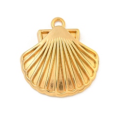 Настоящее золото 18K Ионное покрытие (ip) 304 подвески из нержавеющей стали, подвески в форме ракушек, реальный 18 k позолоченный, 27x25.5x4.5 мм, отверстие : 2.5 мм