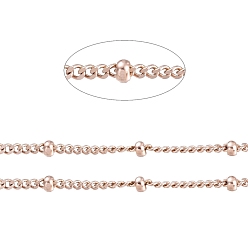 Розовое Золото Ионное покрытие (ip) 304 сателлитные цепи из нержавеющей стали, цепочки для бордюров с алмазной огранкой, пайки, с бусинами ронделя и катушкой, розовое золото , ссылка: 1.9x2.3x0.4 mm, около 65.61 футов (20 м) / рулон