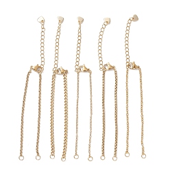 Золотой 304 изготовление цепей из нержавеющей стали, венецианских цепей и браслетов-цепей «роло», с прыжковых колец, золотые, 6.06~6.30 дюйм (15.4~16 см)