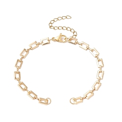 Золотой Изготовление браслетов из латунных прямоугольных звеньев, с целью перехода в кольце, золотые, 6-3/4 дюйм (17.2 см)